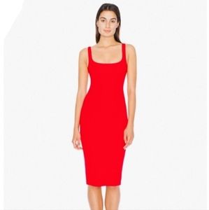 Red American Apparel Midi Dress